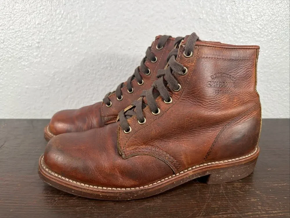 Chippewa 1901M26 Brown Ankle Boots Men’s Size 7 D Made In USA GUC
